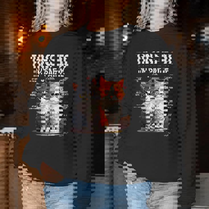 Things I Do In Mypare Time Cat Lover Men レディーススウェットシャツ 面白い贈り物