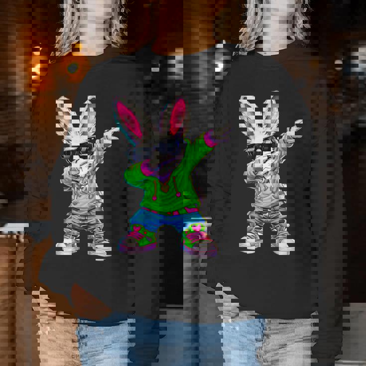 かわいい アニメ ダビングバニー ウサギ ハッピー イースター 男の子 女の子 キッズ レディーススウェットシャツ 面白い贈り物