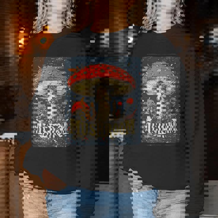 きのこの森の服 男の子 女の子 レディーススウェットシャツ 面白い贈り物