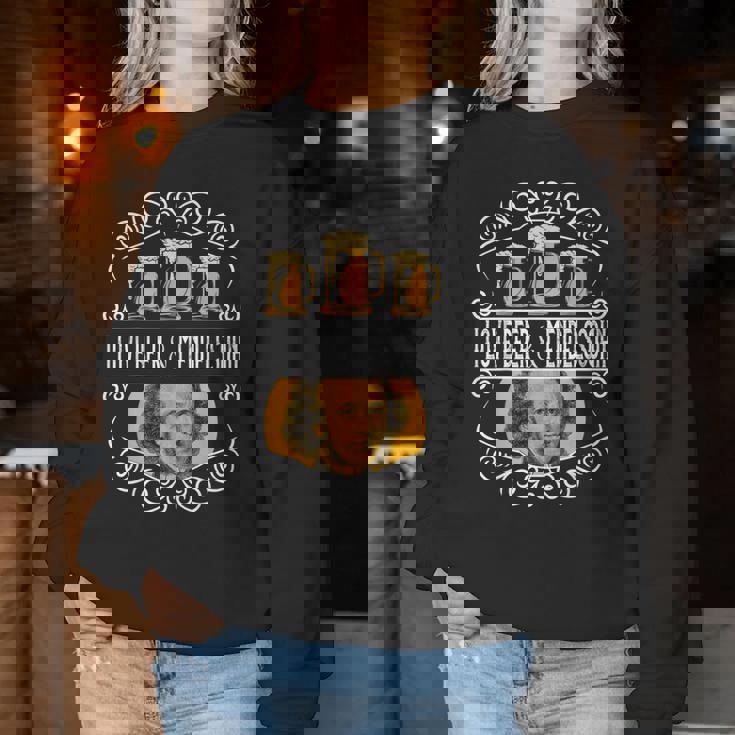 オクトーバーフェスト I Love Beer Bier & Classical Music レディーススウェットシャツ 面白い贈り物