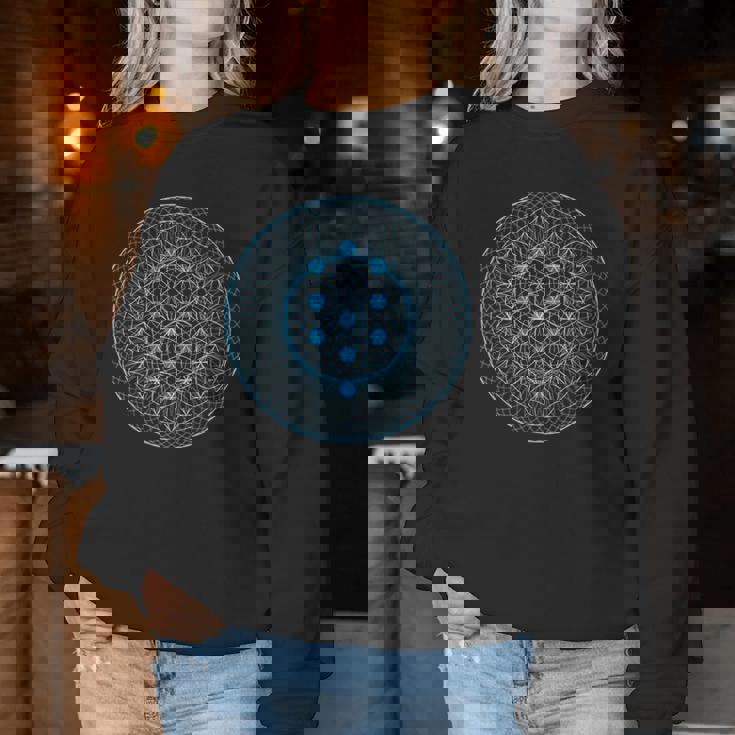 カバラの木と生命の神聖な幾何学の花 レディーススウェットシャツ 面白い贈り物