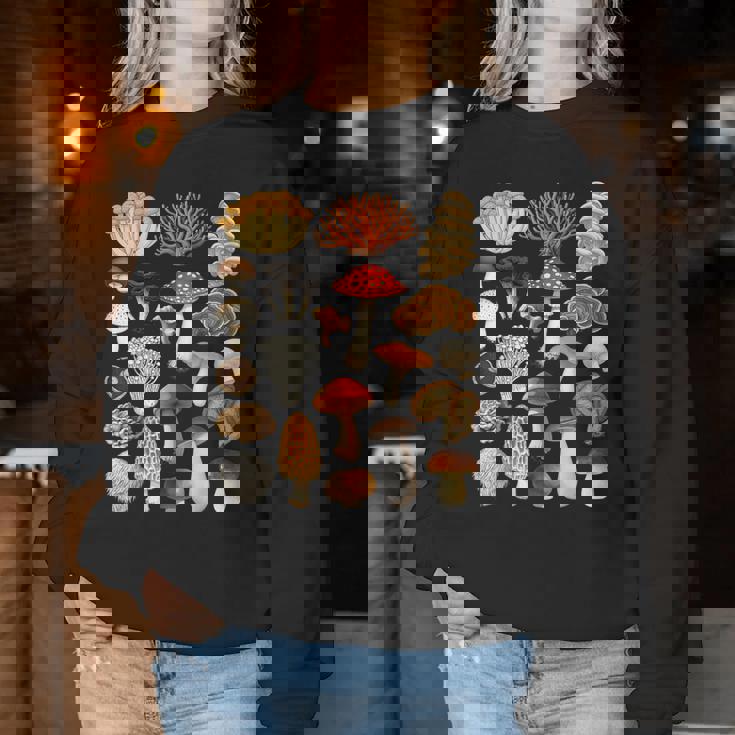 キノコの種類 自然 コテージコア ファン 男の子 女の子 キッズ レディーススウェットシャツ 面白い贈り物