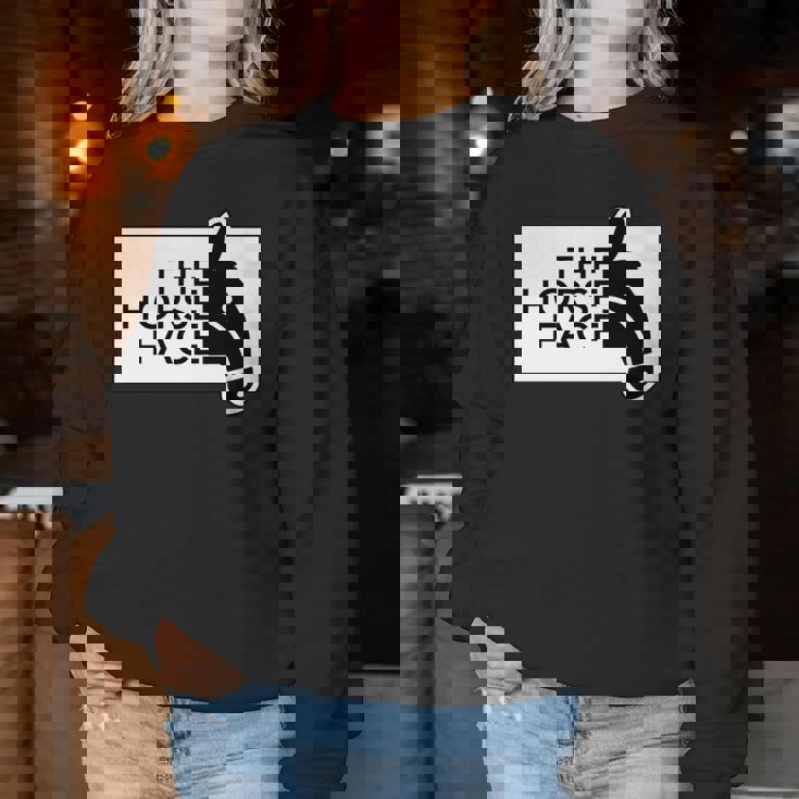 ザ・ホース・フェイス The Horse Face 午年 馬【十二支 干支】2026年 ブランド パロディ 長袖tシャツ レディーススウェットシャツ 面白い贈り物