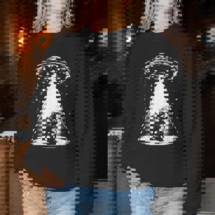 シーズー Mom Dad Dog Alien Ufo レディーススウェットシャツ 面白い贈り物