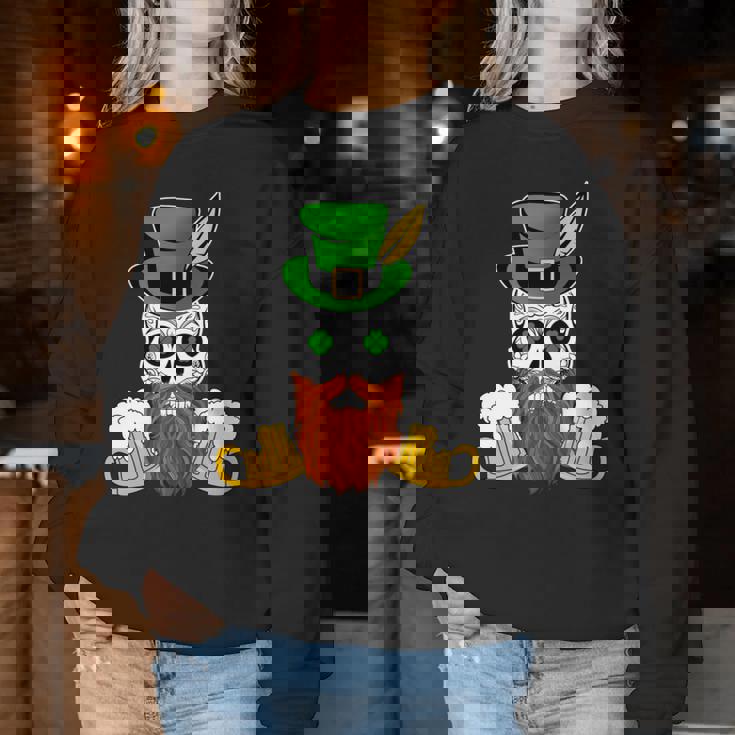 スカル 聖パトリックデー 洋服 ギフト 男性 女性 ビール 長袖tシャツ レディーススウェットシャツ 面白い贈り物