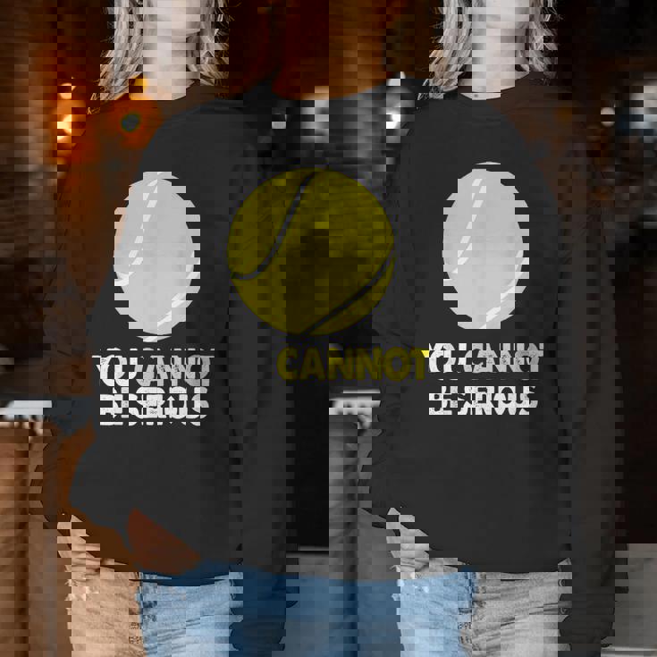 テニス ユーモア You Cannot Beerious ラケット スポーツ レディーススウェットシャツ 面白い贈り物