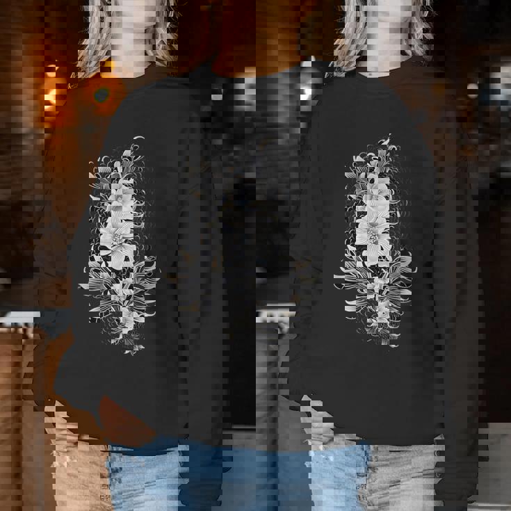 デンドロビウム 蘭 植物 花 花 蘭 恋人 レディーススウェットシャツ 面白い贈り物