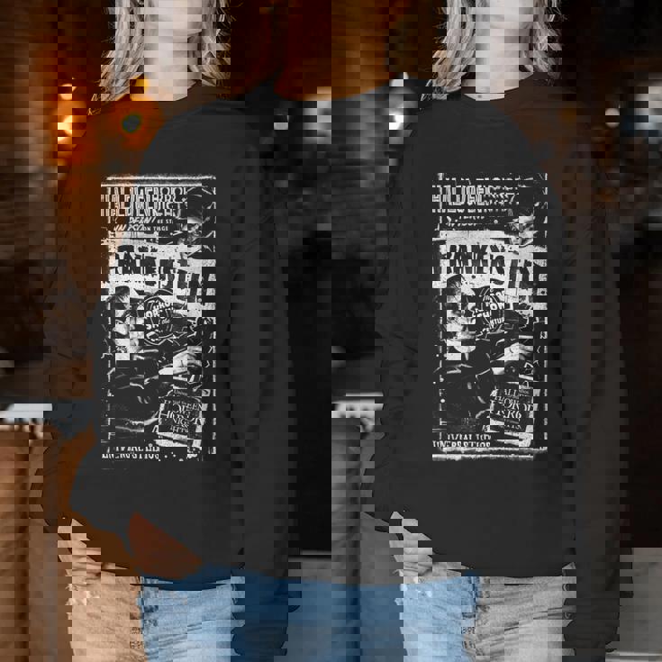 ハロウィンホラーナイト フランケンシュタイン&フランケンシュタインの花嫁 レディーススウェットシャツ 面白い贈り物