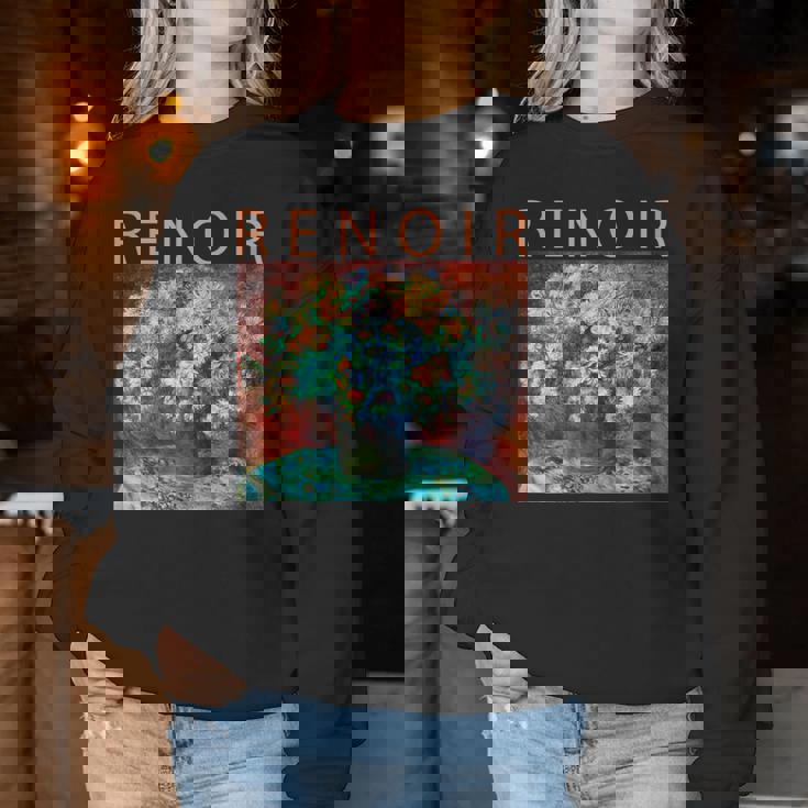 ルノワール 面白いtシャツ 名作アート 菊の花 絵画 メンズ レディース 面白い 服 美術 おもしろ レディーススウェットシャツ 面白い贈り物