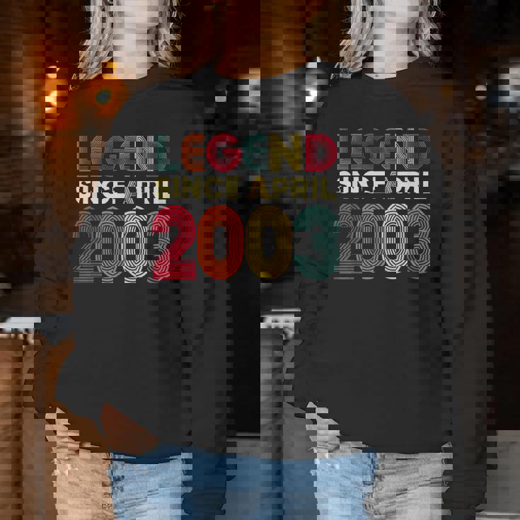 レジェンド 2003年4月 23歳の誕生日 男性 女性 23歳 レディーススウェットシャツ 面白い贈り物