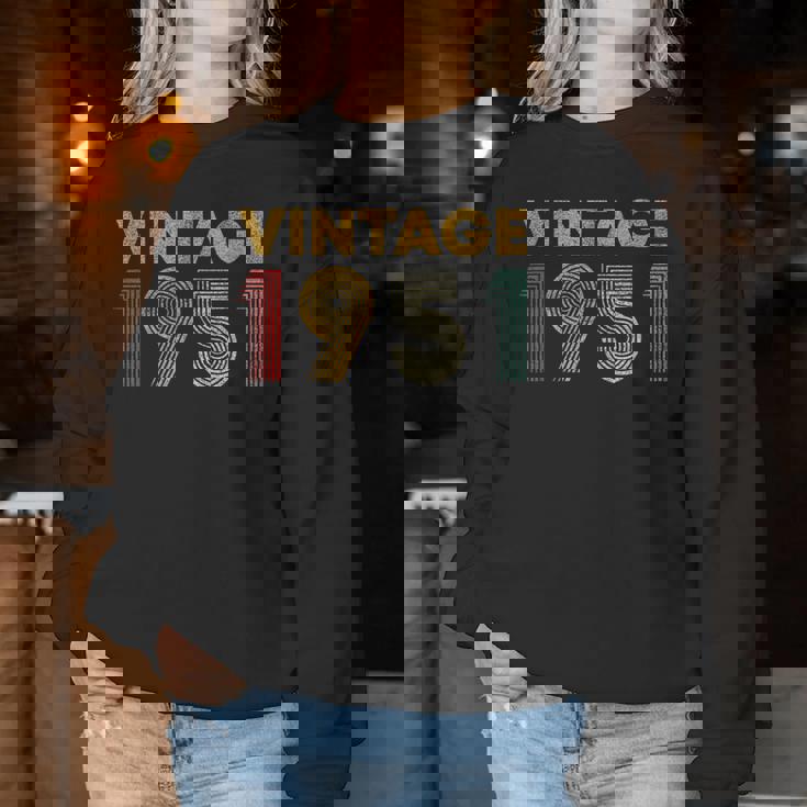 ヴィンテージ 1951 75 歳の誕生日プレゼント 男性 女性 75 歳 レディーススウェットシャツ 面白い贈り物