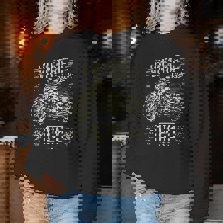 ヴィンテージ 1970 55 歳の誕生日プレゼント 男性 女性 55 歳 レディーススウェットシャツ 面白い贈り物