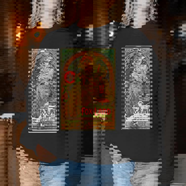 ヴィンテージ ジャマイカ ラム広告ポスター 女の子 アルフォンスミュシャ 長袖tシャツ レディーススウェットシャツ 面白い贈り物