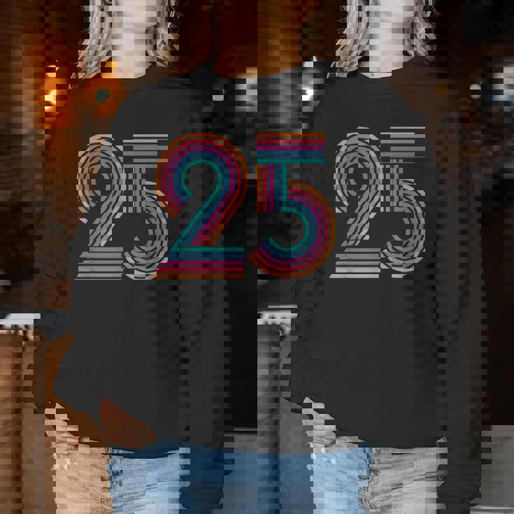 数字 25 25周年 男性 女性 25歳の誕生日 レディーススウェットシャツ 面白い贈り物
