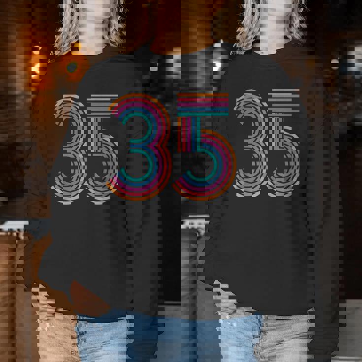 数字 35 35周年 男性 女性 35歳の誕生日 レディーススウェットシャツ 面白い贈り物