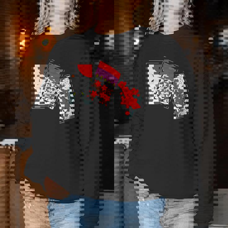 日本の伝統工芸品 花札 男性 女性 長袖tシャツ レディーススウェットシャツ 面白い贈り物