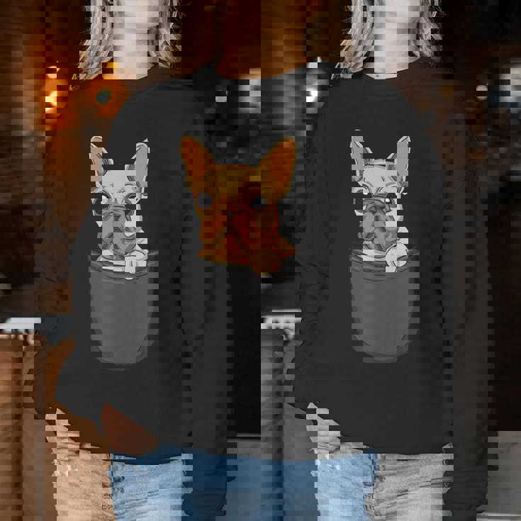 男性用、女性、子供用の胸ポケットに入った面白い子犬。 レディーススウェットシャツ 面白い贈り物