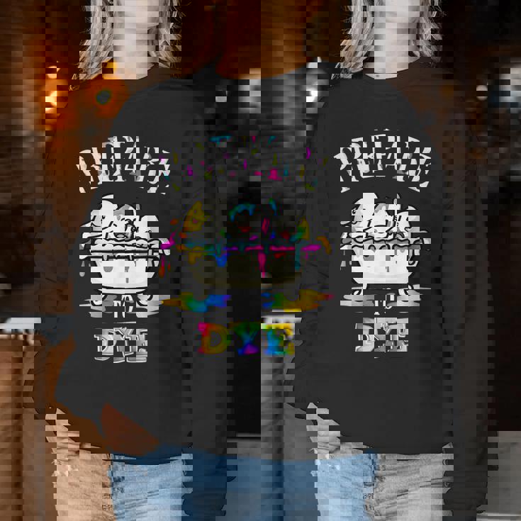 面白いイースターしゃれ。染める準備をする卵狩り。男性、女性、子供用。 レディーススウェットシャツ 面白い贈り物