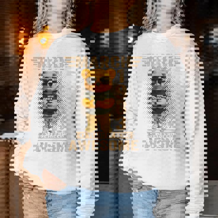 43歳 1983年3月 テディベア 43歳 誕生日 男性 女性 レディーススウェットシャツ 面白い贈り物