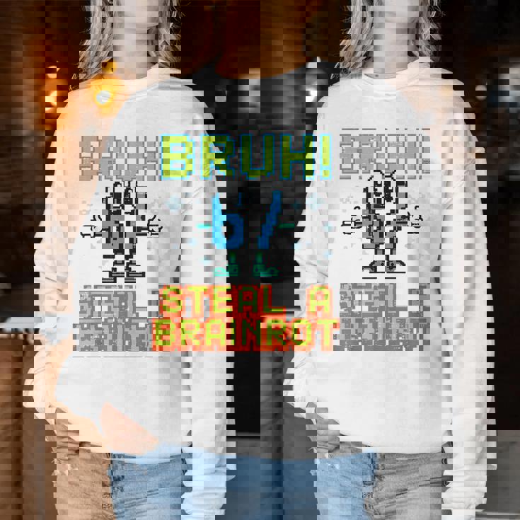 67 Bruhteal A Brainrot Meme 6 7 男の子 女の子 キッズ ユース レディーススウェットシャツ 面白い贈り物