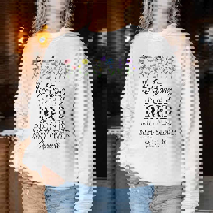 Betrong In The Lord Christian Ephesians 6 レディーススウェットシャツ 面白い贈り物