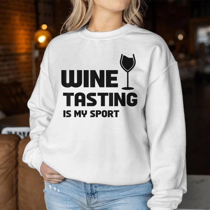 Wine Tasting Is Myport 面白いワインの名言 レディーススウェットシャツ 面白い贈り物
