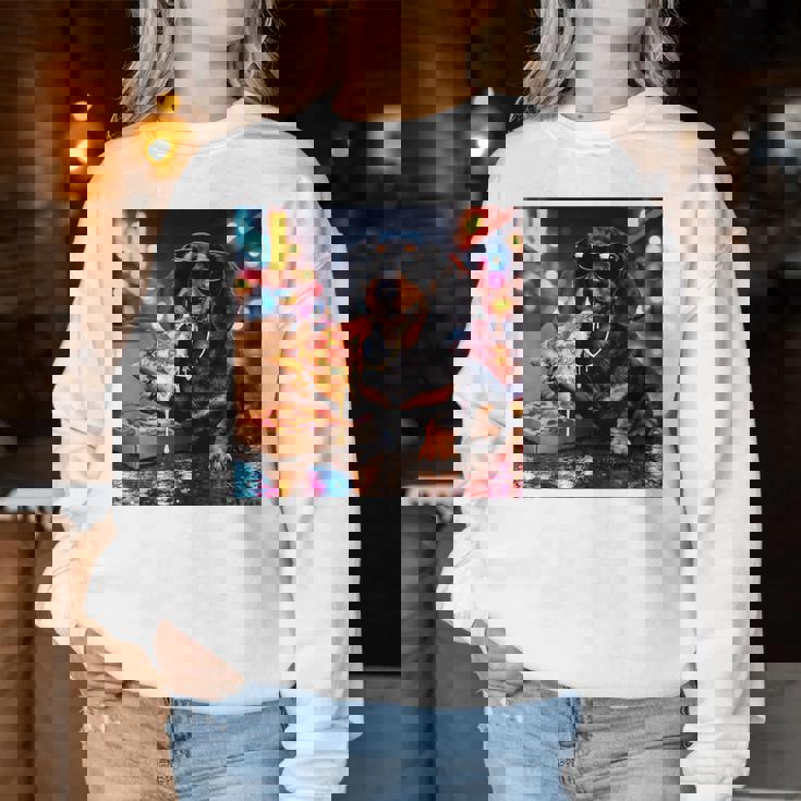 かわいい ダックスフンド 犬 ピザ 面白い 男の子 女の子 コスチューム 大人 ミーム レディーススウェットシャツ 面白い贈り物