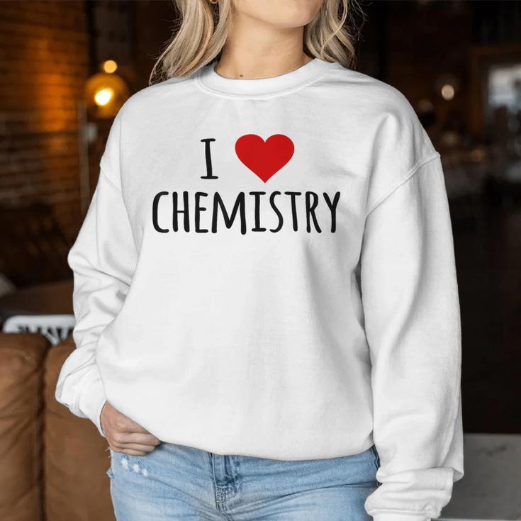 化学、化学が好き、化学の先生 化学実験技師、プレゼント、男性女性子供 I Love Chemistry レディーススウェットシャツ 面白い贈り物