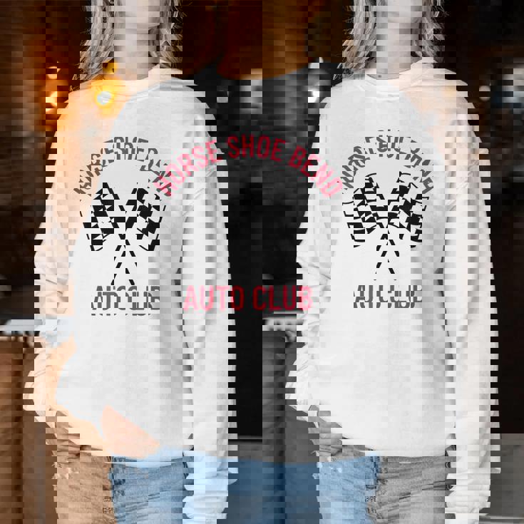 馬 靴 曲がり 自動車 クラブ ファン 男性 女性 大人 子供 レディーススウェットシャツ 面白い贈り物