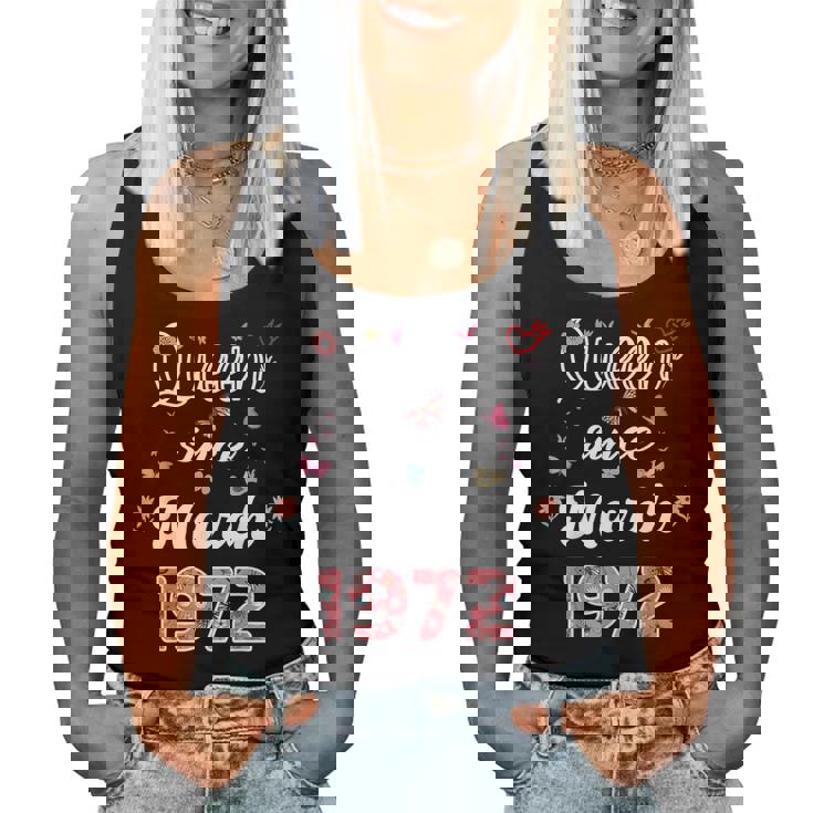 1972年3月より女王 花 1972年3月の誕生日 レディースタンクトップ