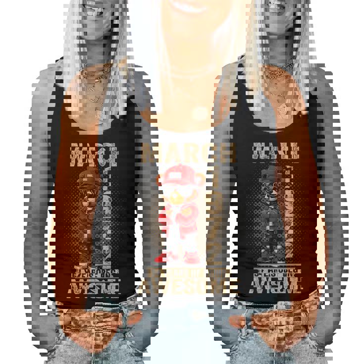 3月 54歳の誕生日 男性 女性 1972年 素晴らしいテディベア レディースタンクトップ