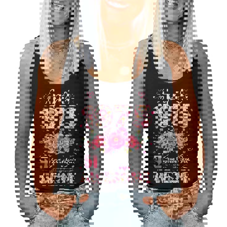 51歳 1975年4月 花柄 51歳 誕生日 男性 女性 レディースタンクトップ