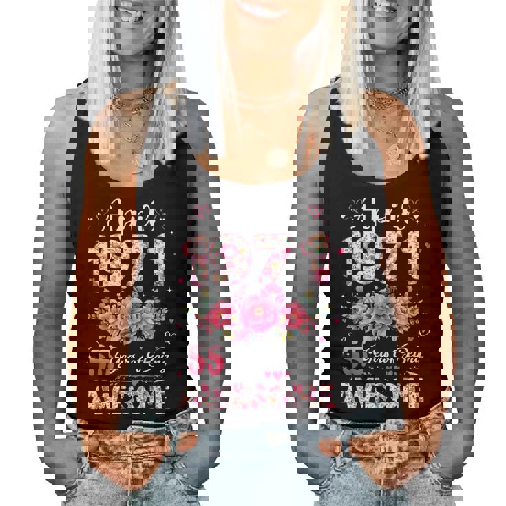 55歳 1971年4月 花柄 55歳 誕生日 男性 女性 レディースタンクトップ