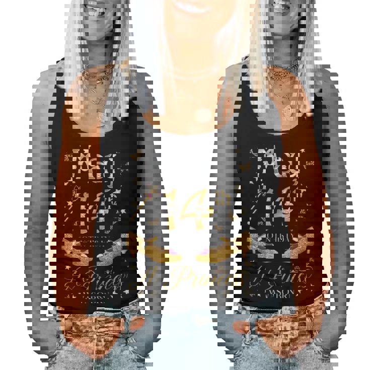 5月14日 プリンセスが生まれた 5月14日 誕生日 女の子 長袖tシャツ レディースタンクトップ