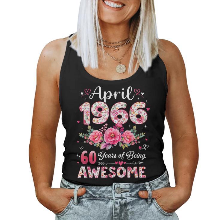 60 Años Abril 1966 Floral 60 Cumpleaños Hombres Es Camiseta sin mangas para mujer