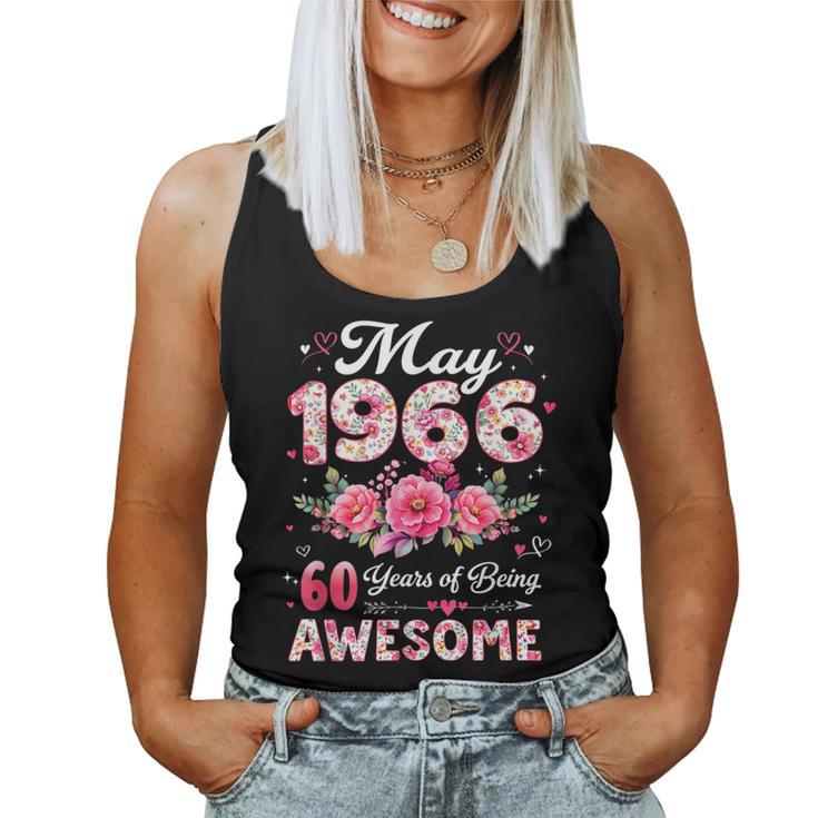 60歳 1966年5月 花柄 60歳 誕生日 男性 女性 レディースタンクトップ
