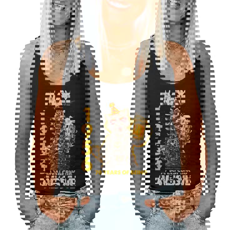 70Th Birthday Raccoon Beer May 1956Intage 70 Years Old レディースタンクトップ