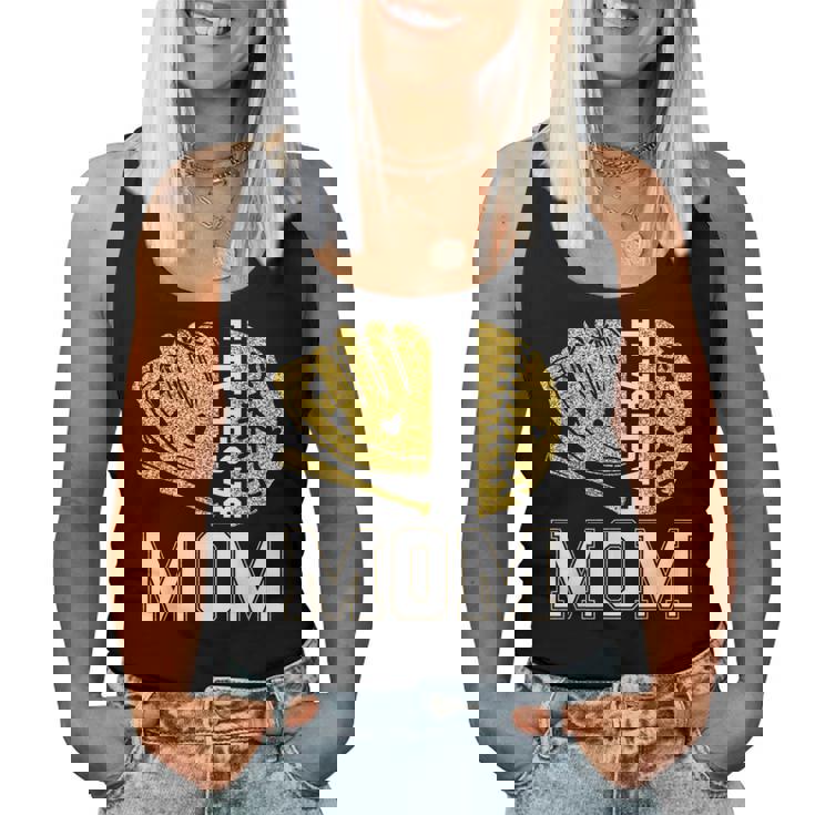 Baseball Mom Game Day Baseball Season Mama Girl Gold Women Tank Top