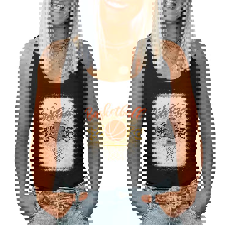 Basketball Mom Bleached Leopard 母の日 バスケットボール ママ レディースタンクトップ