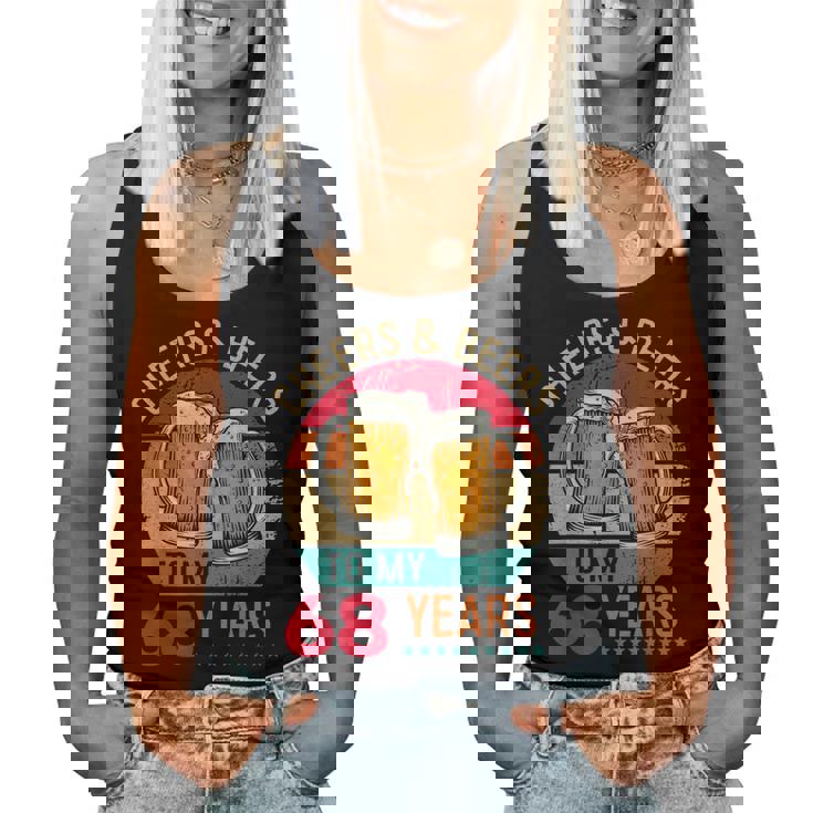 Cheers & Beers To 68 Years 68 Birthday 68Th Bday Men レディースタンクトップ