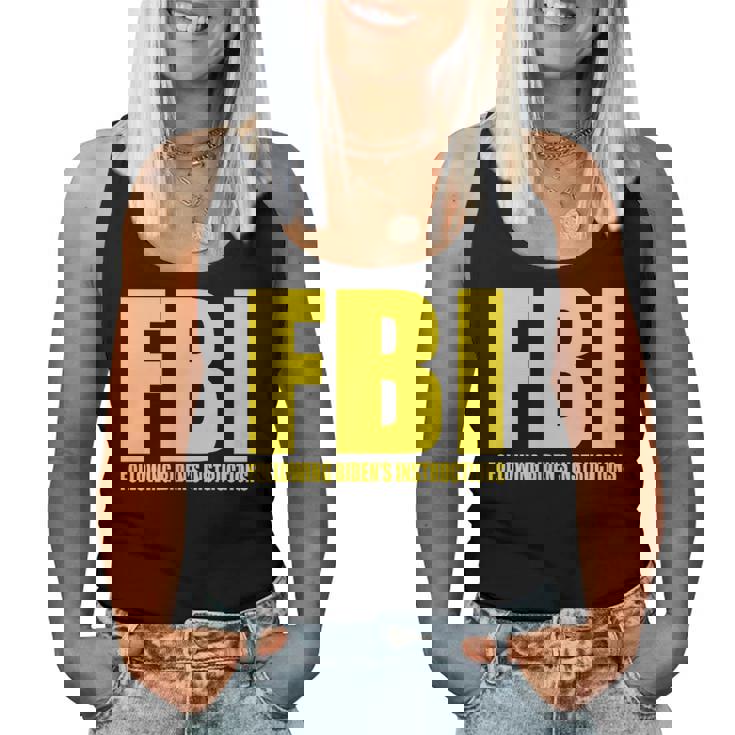 Fbi Bidenの指示に従うアパレル 面白い 男性 女性 レディースタンクトップ