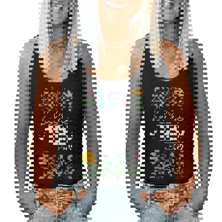 Hello Ten Est 2015 Wildflower 10Th Birthday For Girls Women Tank Top