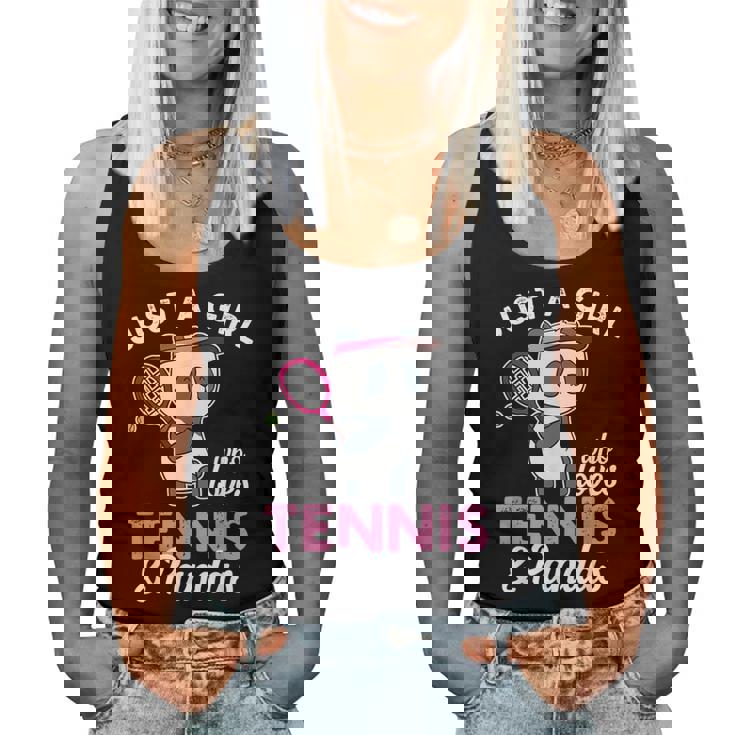 Just A Girl Who Love Tennis & Pandas パンダテニス愛好家 レディースタンクトップ