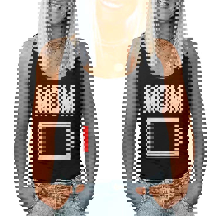 Mom Battery Low Mother Family Mama Mommy Mom レディースタンクトップ