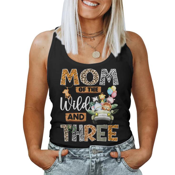 Mom Of The Wild And Three 3Rd Birthday Boy Safari Truck Women Tank Top