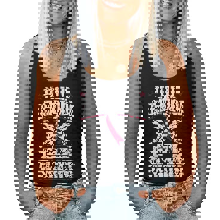 Oral Cancer Warrior Awareness リボン Proud Grandmom Of An Oral Cancer Warrior レディースタンクトップ