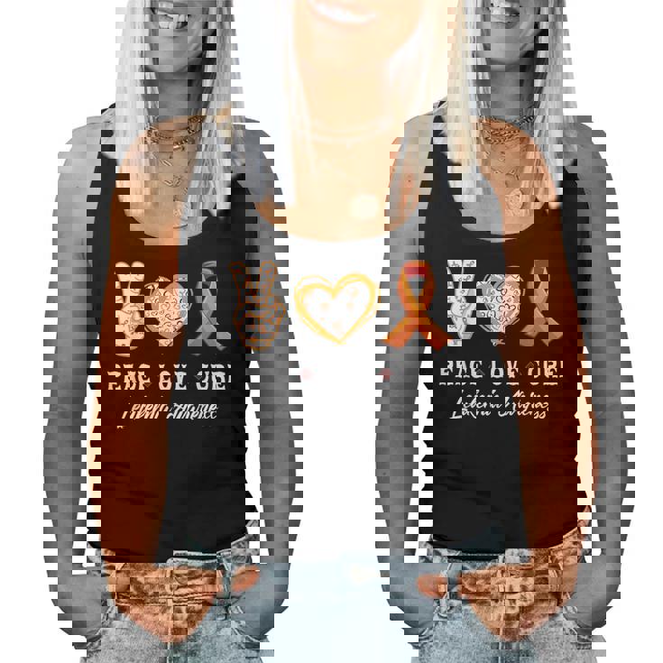 Peace Love Cure 白血病 意識啓発 男性 女性 子供 白血病 レディースタンクトップ