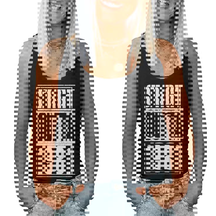 Straight Outta 1981 Womenintage 1981 Birth Of Birthday レディースタンクトップ