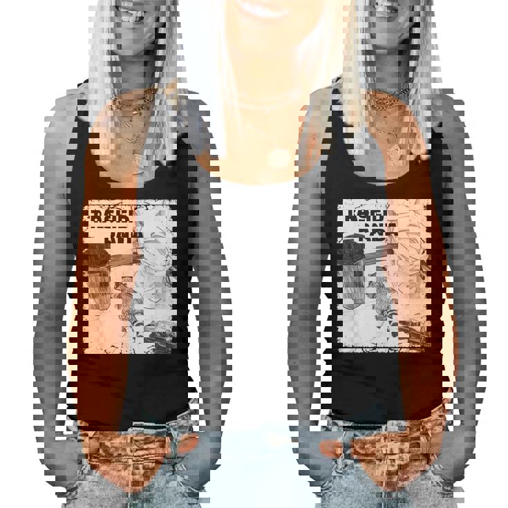 Trashed Panda Racoon Trend レディースタンクトップ