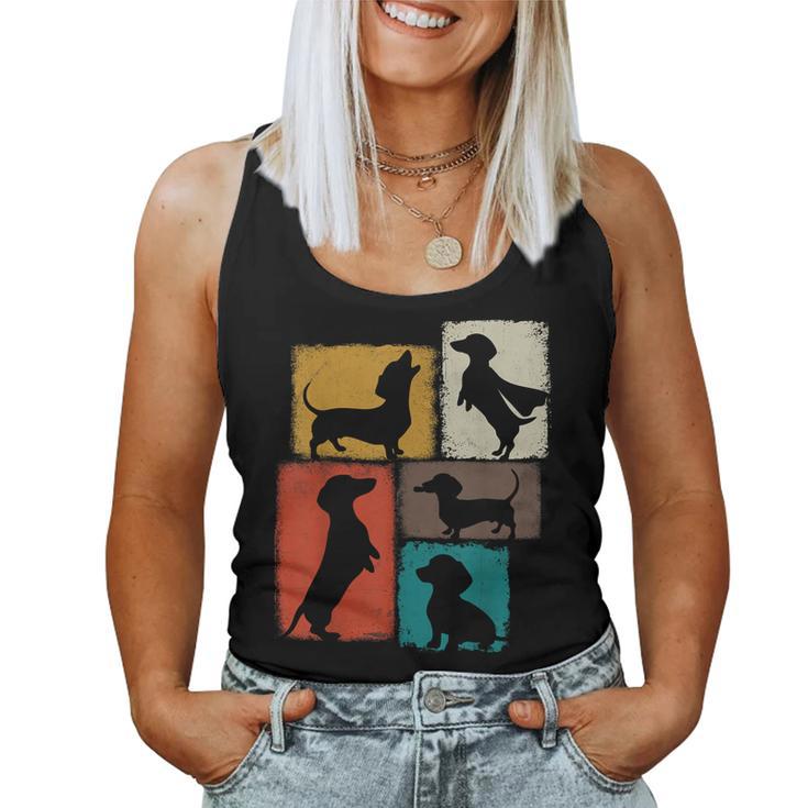 Weenie Vintage Collage Dachshund Dad Mom God Lover Women Tank Top